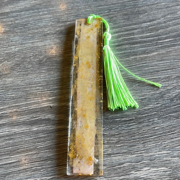 XMAS Handmade Festive Holiday Bookmark medium Gold with red Strip - Picture 3 of 9